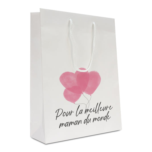 Luxe papieren Moederdag tassen "Meilleure maman du monde"