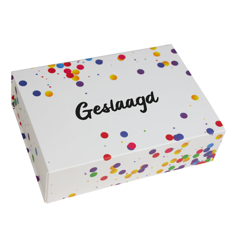 Confetti magneetdozen "Geslaagd"